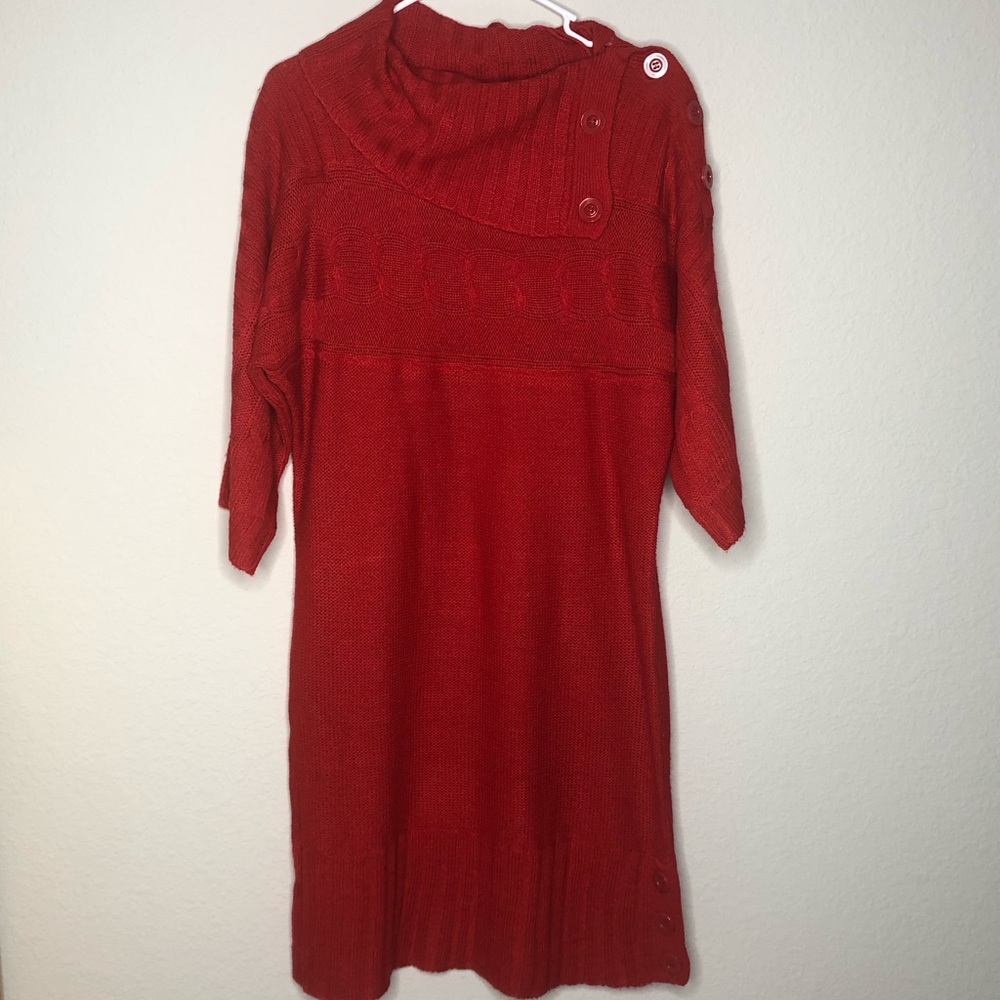 Jennifer Lauren | Knitted Sweater Dress, Red, M